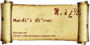 Maráz Áron névjegykártya