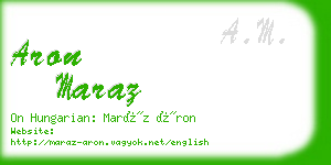 aron maraz business card